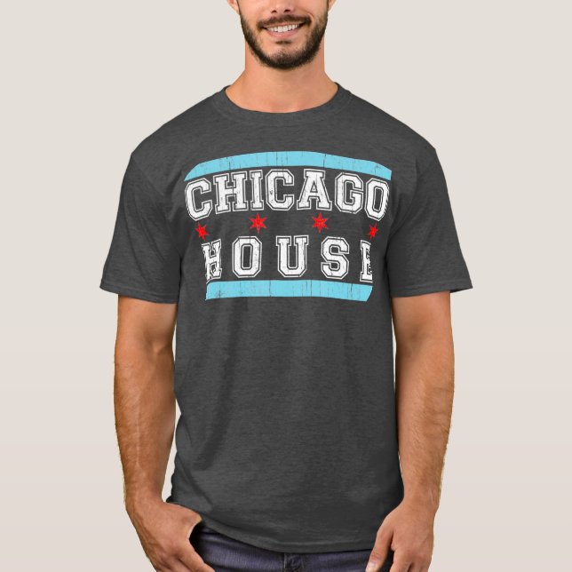 Camiseta Chicago House Music - Flag DJ Gift (Frente)