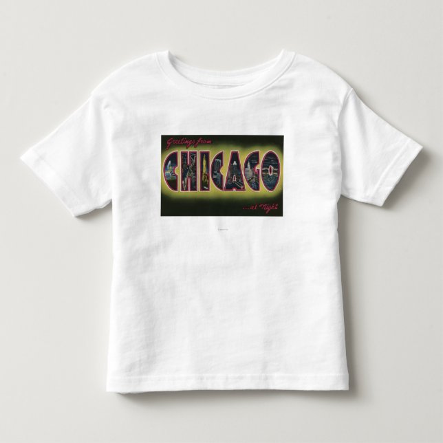 Camiseta Chicago, Illinois (Nighttime) (Frente)