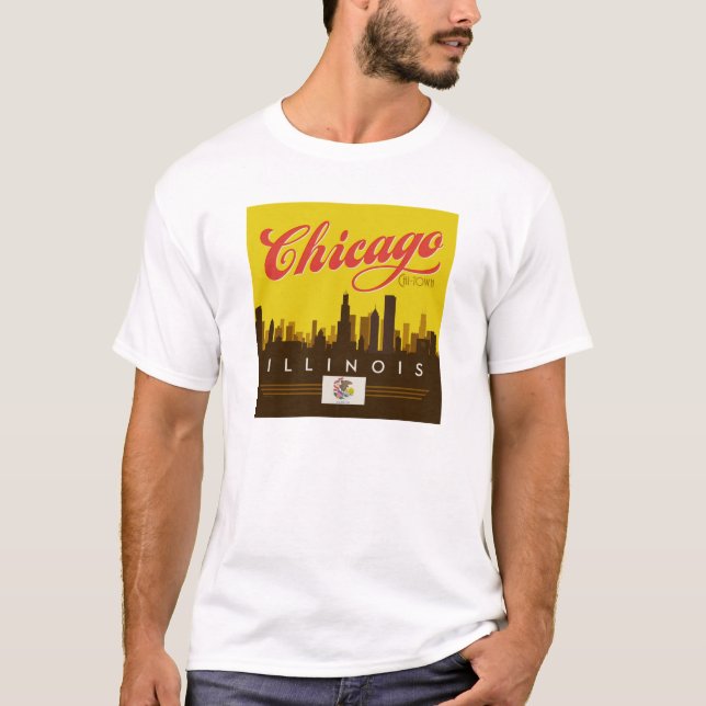 Camiseta Chicago Illinois Skyline (Frente)