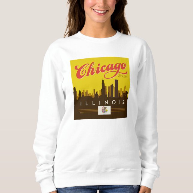 Camiseta Chicago Illinois Skyline (Frente)