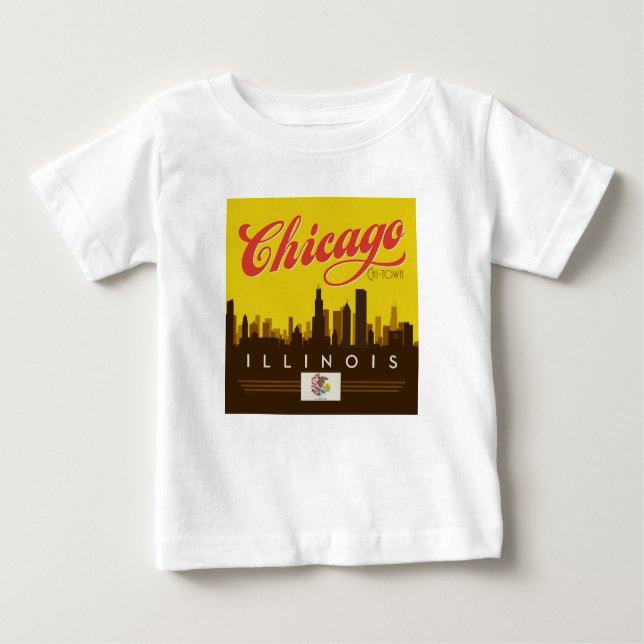 Camiseta Chicago Illinois Skyline (Frente)
