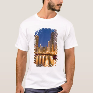 Camiseta Chicago, Illinois, Skyline e Chicago River em