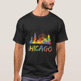 Camiseta Chicago Illinois Skyline Paint Splashts