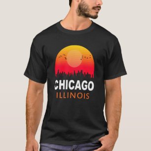 Camiseta Chicago Illinois Vintage Sunset Retro City State U