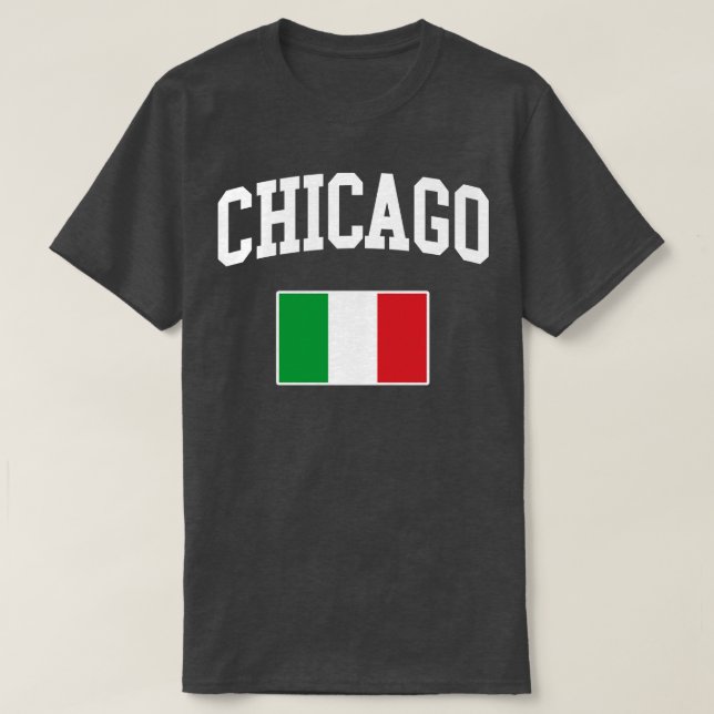 Camiseta Chicago Itália Italiano Itália Bandeira Itália (Frente do Design)