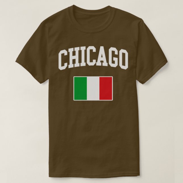 Camiseta Chicago Itália Italiano Itália Bandeira Itália (Frente do Design)