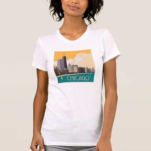 Camiseta Chicago | Linha Skyline Moderna (Frente)