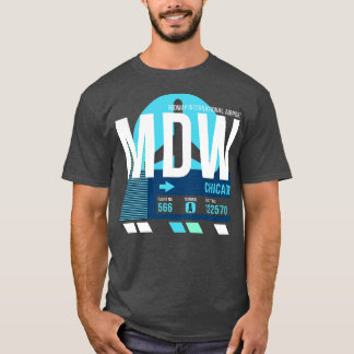Camiseta Chicago MDW Airport Code Baggauge Tag Midway