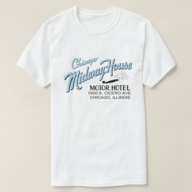 Camiseta Chicago Midway House Motor Hotel, Chicago, IL (Frente do Design)