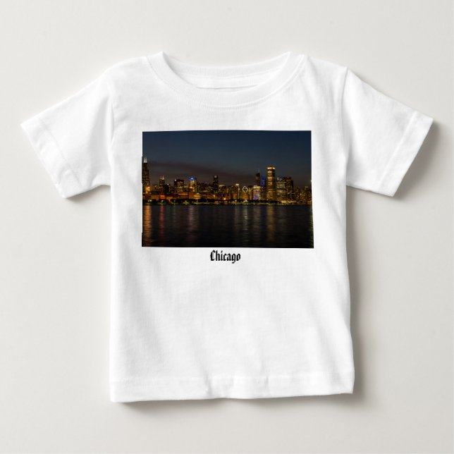 Camiseta Chicago Night Cityscape (Frente)