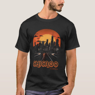 Camiseta Chicago Night Lights Chi-Town Windy City Skyline S