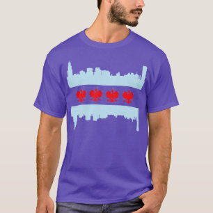 Camiseta Chicago Polonesa American Flag Skyline Polska Polô