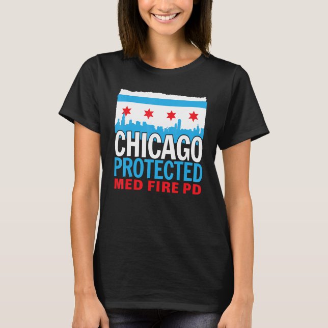 Camiseta Chicago Protected Med Fire PD, Chicago Souvenir (Frente)