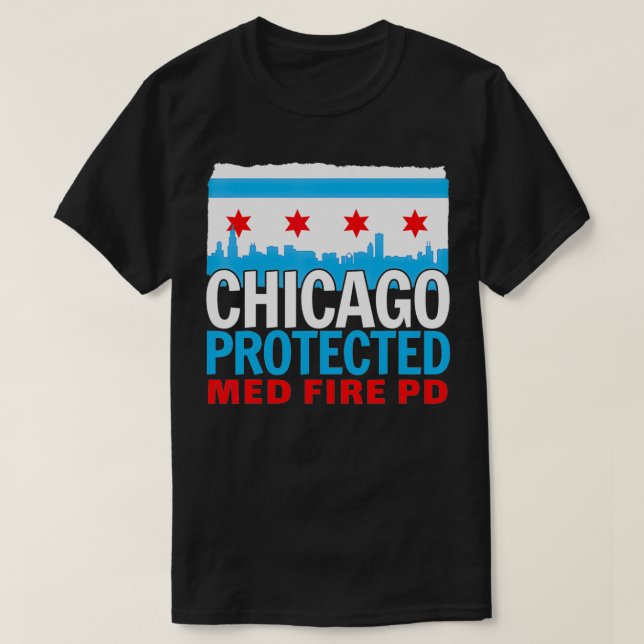 Camiseta Chicago Protected Med Fire PD, Chicago Souvenir (Frente do Design)