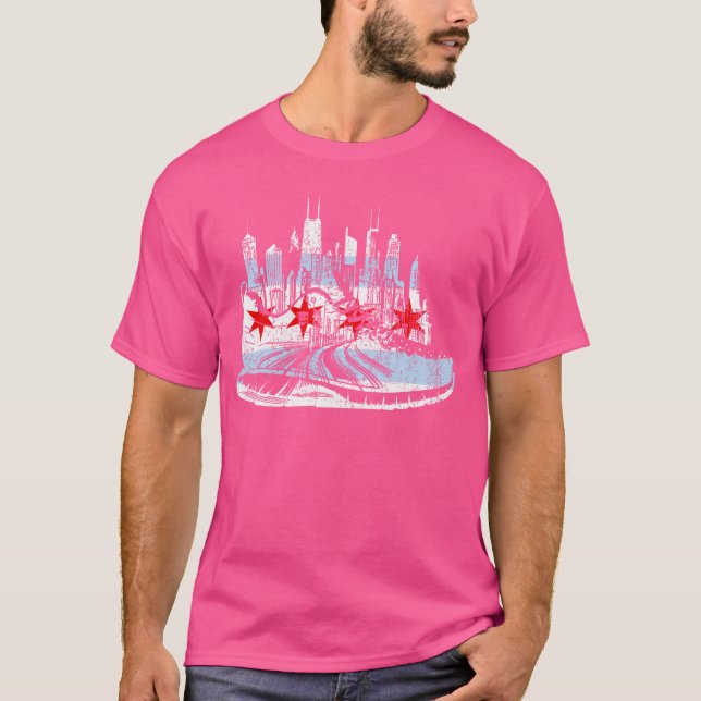Camiseta Chicago Runner Marathons Executando Jogger Motiva (Frente)