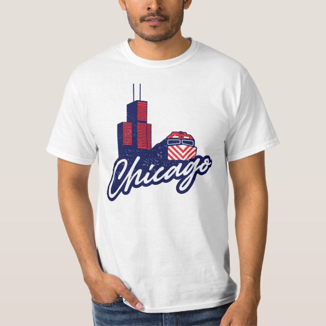 Camiseta Chicago Sears Tower e Metra (Frente)