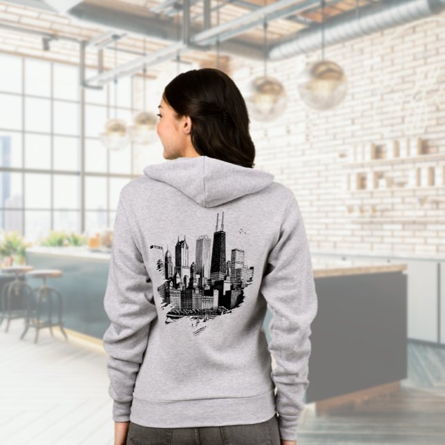 Camiseta Chicago Skyline (Chicago Skyline Hoodie (back))