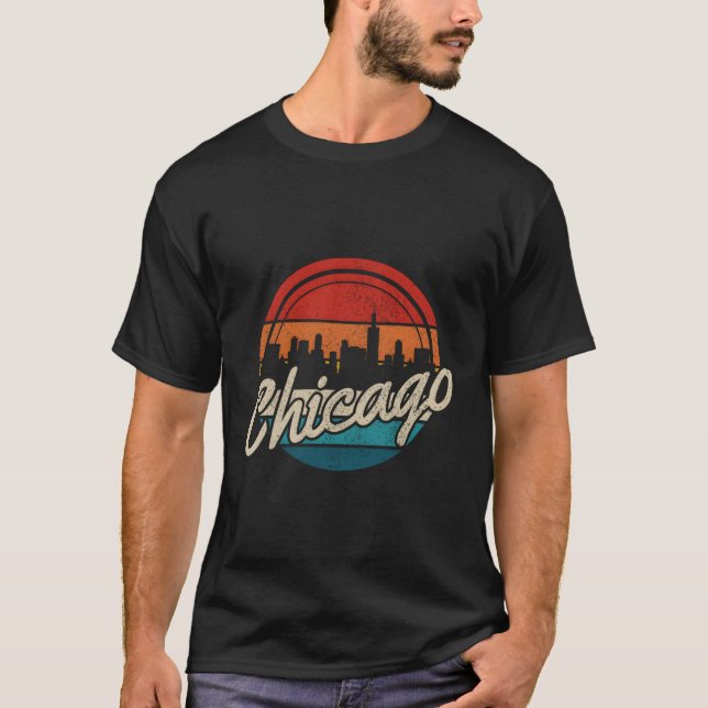 Camiseta Chicago Skyline Illinois Pride (Frente)