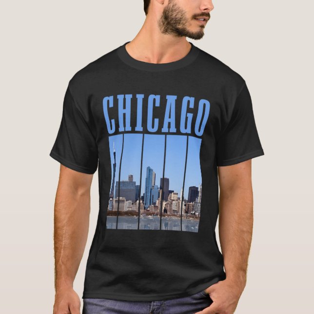 Camiseta Chicago Skyline Illinois Pride Chicago (Frente)
