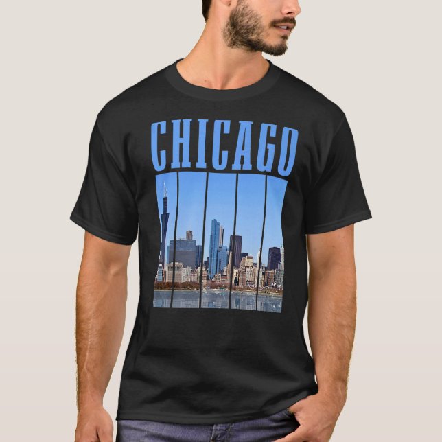 Camiseta Chicago Skyline Illinois Vintage Pride Chicago (Frente)