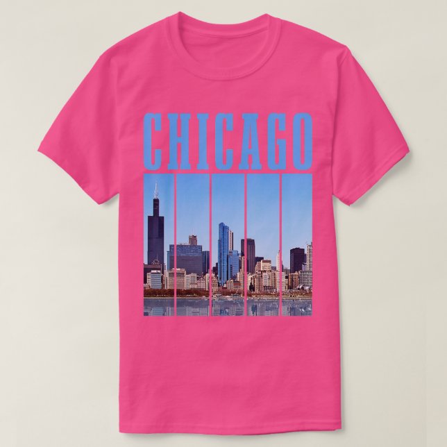 Camiseta Chicago Skyline Illinois Vintage Pride Chicago (Frente do Design)