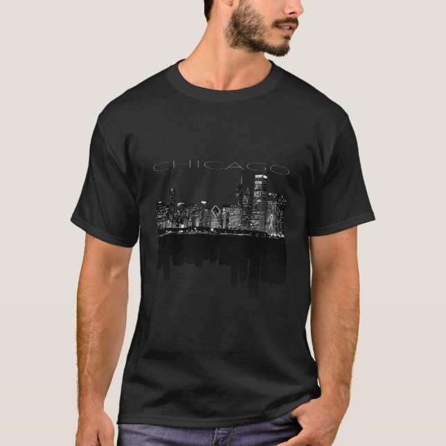 Camiseta Chicago Skyline Long Sleeve T Shirt Chicago (Frente)
