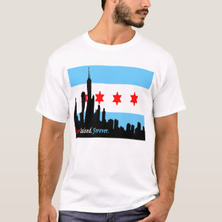 Camiseta Chicago: Skyline nascida e para sempre levantada