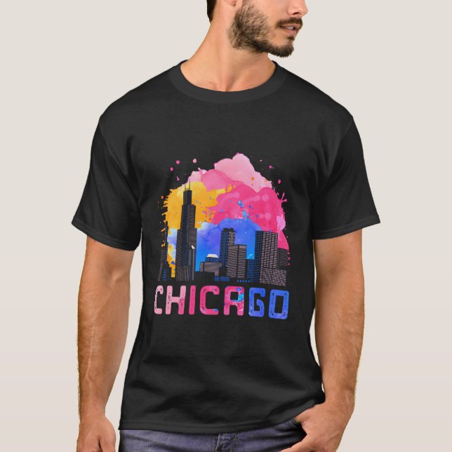Camiseta Chicago Skyscape Illinois (Frente)