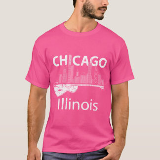 Camiseta Chicago Souvenir Men Illinois Gift Music Electric
