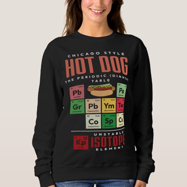 Camiseta Chicago Style Hot Dog Periodic Dinner Table of Ele (Frente)