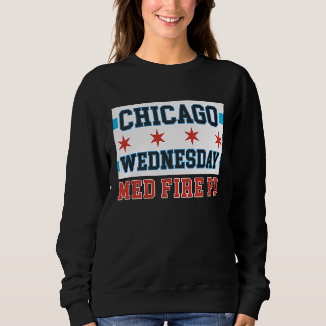 Camiseta Chicago Wednesday Med Fire PD Chicago Flag (Frente)