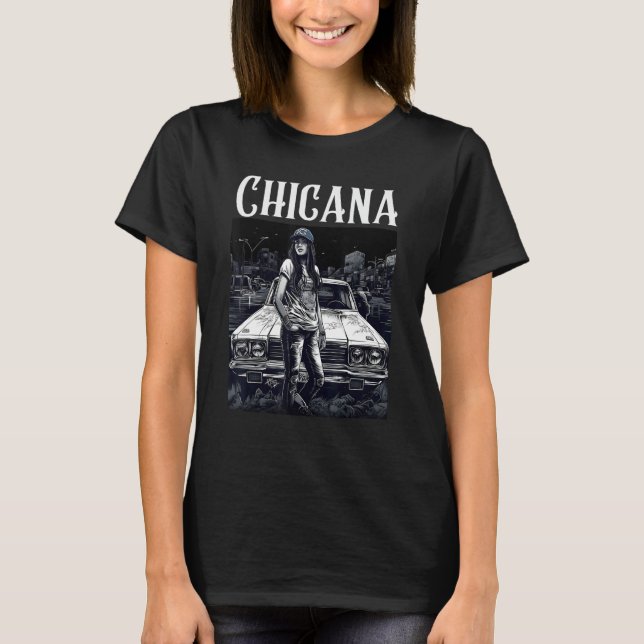 Camiseta Chicana Chola Style Lowrider Clothes Mexican Ameri (Frente)