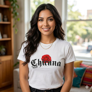 Camiseta Chicana Rosa Vermelha