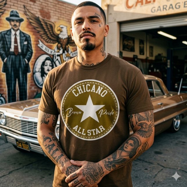 Camiseta Chicano All Star Brown Pride (Chicano all star Brown Pride t-shirt)