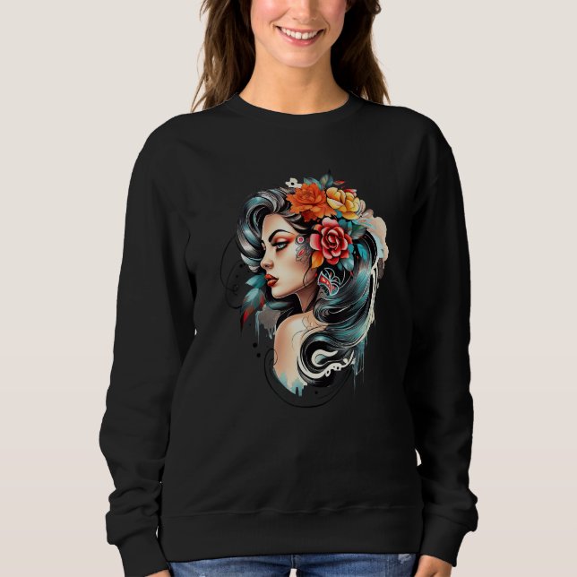 Camiseta Chicano Girl Mexico Flowers Death Pretty 8 (Frente)