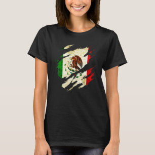 Camiseta Chicano Latino Mexicano Orgulhoso Torn Rasgado Méx