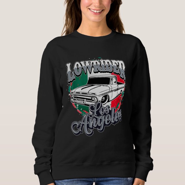 Camiseta Chicano Low Rider Truck Mexican Flag Los Angeles L (Frente)