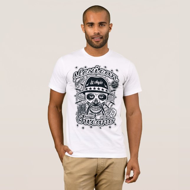 Camiseta Chicano mexicano BW Ramírez (Frente Completa)