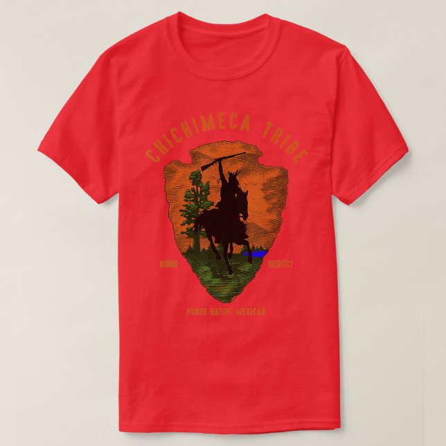 Camiseta Chichimeca Tribe Nativo do México Índio, Retro Ort (Frente do Design)