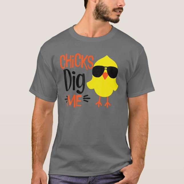 Camiseta Chick Dig Me Christian Easter Day Gift For Boy Son (Frente)