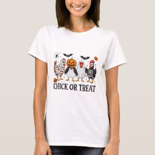 Camiseta Chick Or Treat Divertido Halloween Amante de Frang
