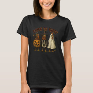 Camiseta Chick Or Treat Galinha Assustadora Halloween Tempo