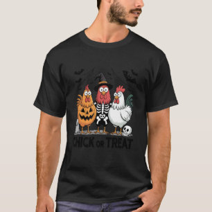 Camiseta Chick Or Treat Galinha Assustadora Halloween Tempo
