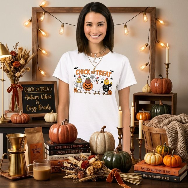 Camiseta Chick Or Treat Halloween (Criador carregado)