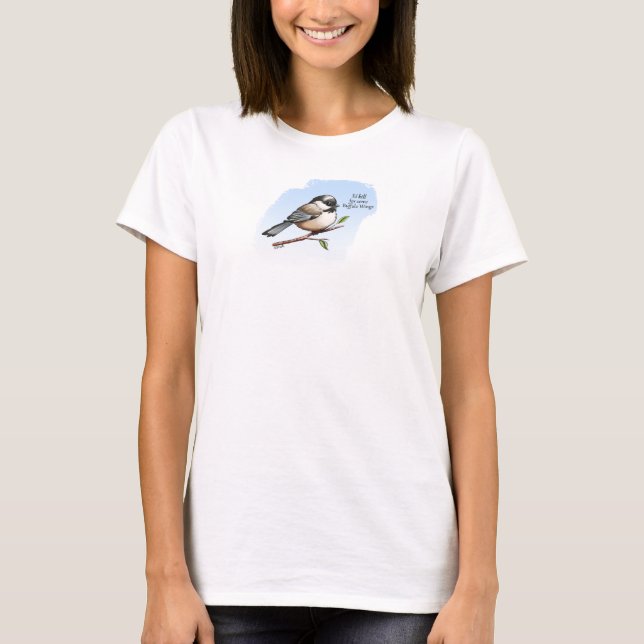 Camiseta CHICKADEE BUFFALO WINGS por Jeff Willis Art (Frente)