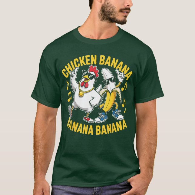 Camiseta Chicken Banana Banana Banana Music Lover Musician  (Frente)