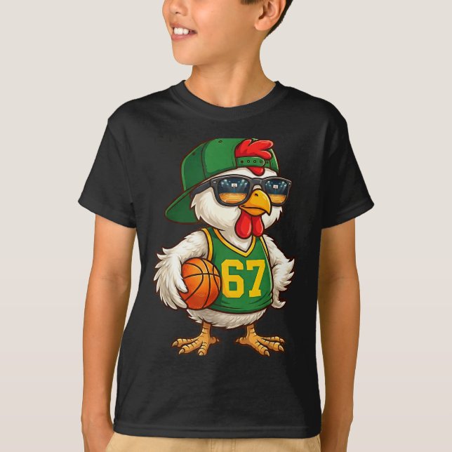 Camiseta Chicken Basketball 67 Gen Alpha Slang Srts Men Boy (Frente)