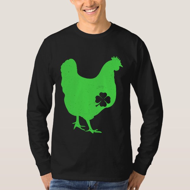 Camiseta Chicken Bird Hen Shamrock St Patrick s Day Saint P (Frente)