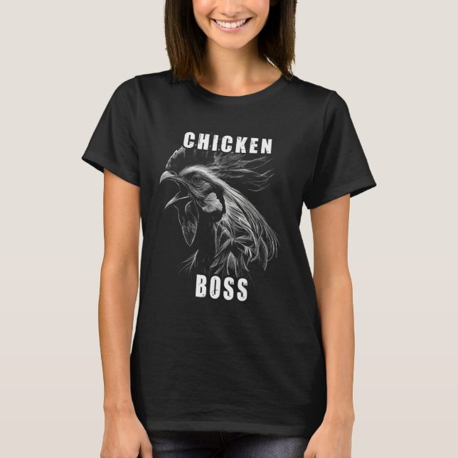 Camiseta Chicken Boss cooler Hahn für Landwirt oder Bauer (Frente)