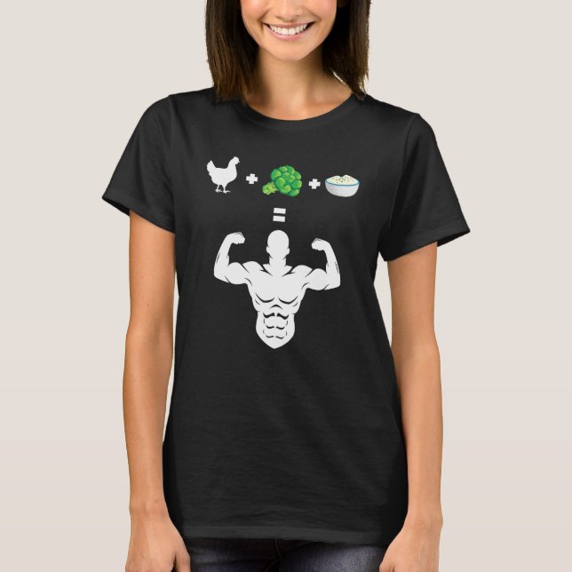 Camiseta Chicken Broccoli Rice Bodybuilder Fun Broccoli Lov (Frente)